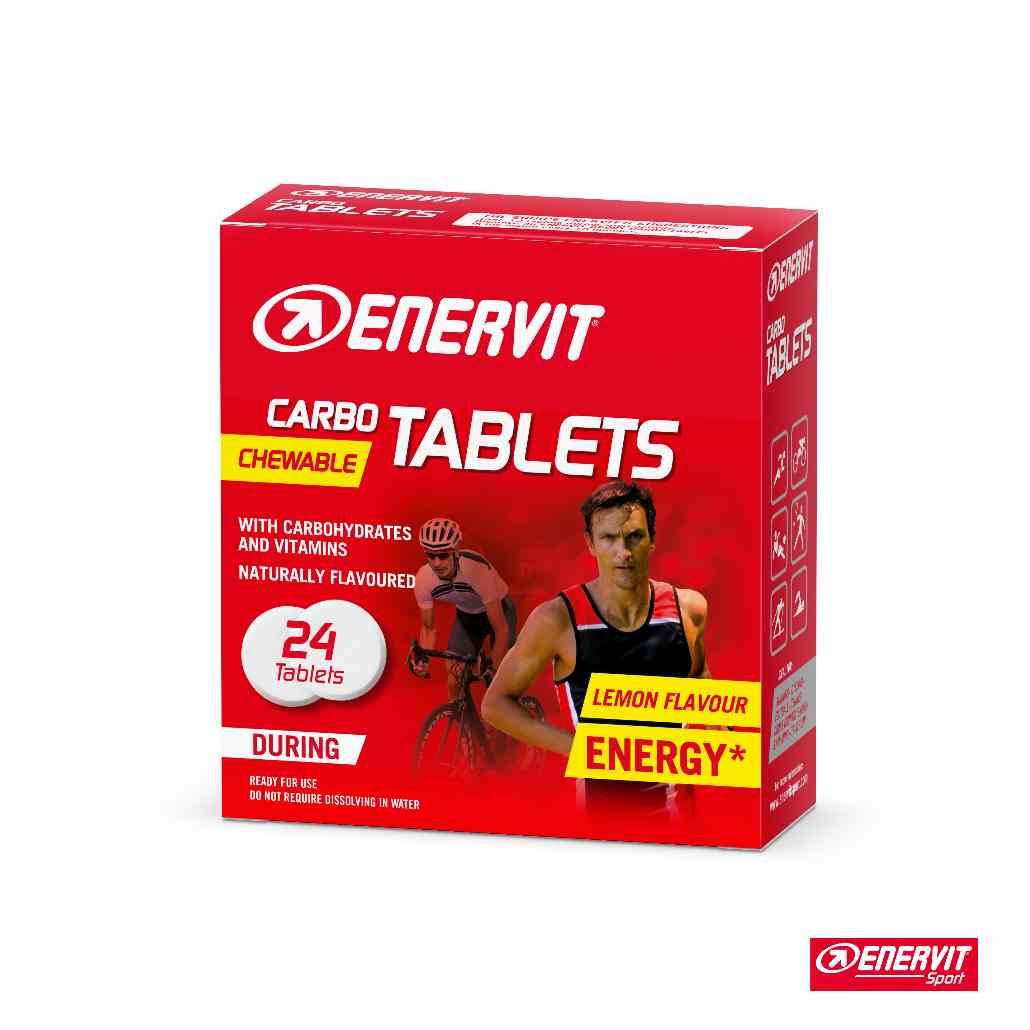 ENERVIT Sport - Žvečljive energijske tablete CARBO TABLETS; 24 tablet - Limona - slika 2