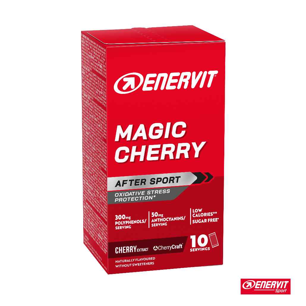 ENERVIT Sport - Regeneracijski napitek - Magic cherry; 10 vrečk x 9g - Višnja