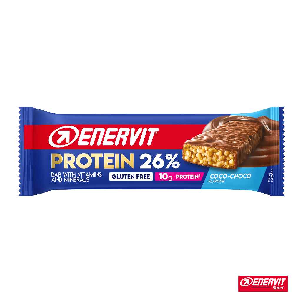 ENERVIT Sport - Beljakovinska ploščica 26%; 48 g - Kokos in čokolada